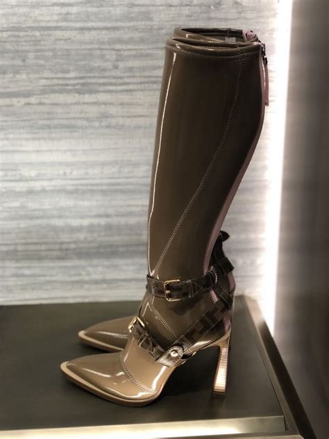 fendi patent leather harness boots